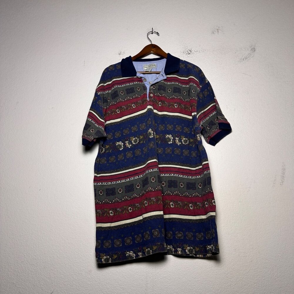 VTG The Original Arizona Jean Company Polo Shirt Short Sleeve Men L 90s Cotton